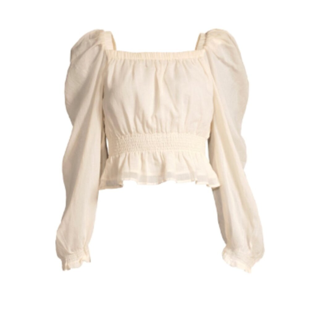 Pitusa Puff-Sleeve Crop Top (Medium)